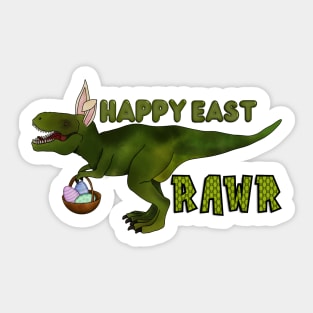 Happy east rawr, dinosaur T. rex, Easter dinosaur Sticker